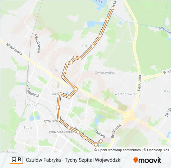 R Bus Line Map
