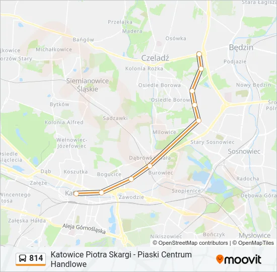 814 Bus Line Map