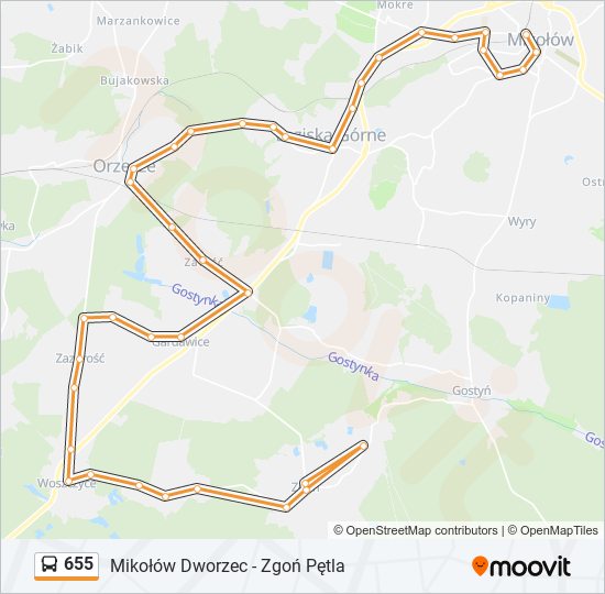 655 bus Line Map