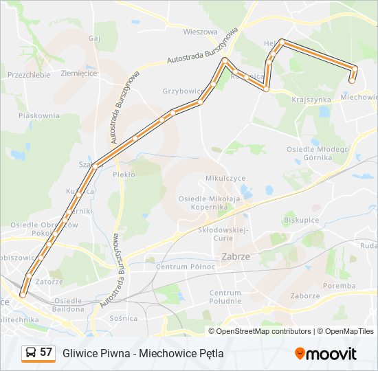 57 bus Line Map