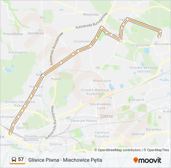 57 Bus Line Map