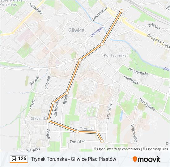 126 bus Line Map