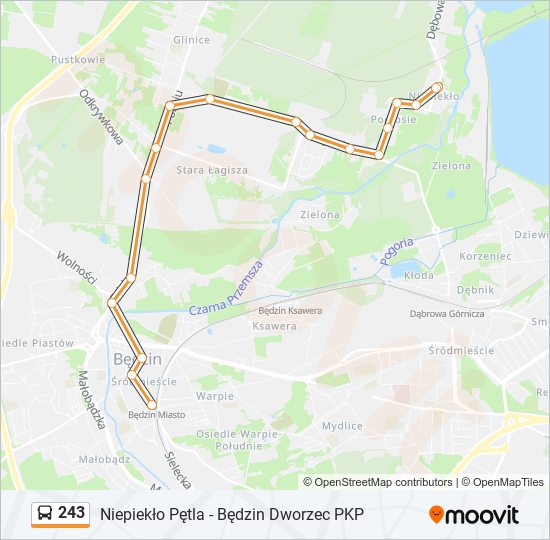 243 bus Line Map