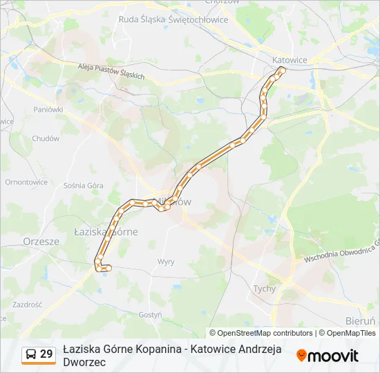 Автобус 29: карта маршрута