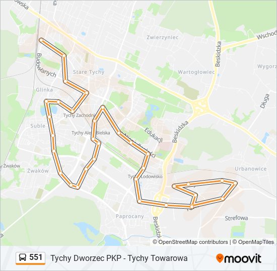 551 bus Line Map