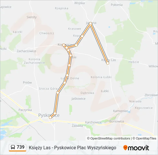 Автобус 739: карта маршрута