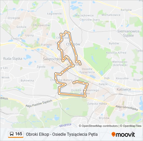 165 bus Line Map