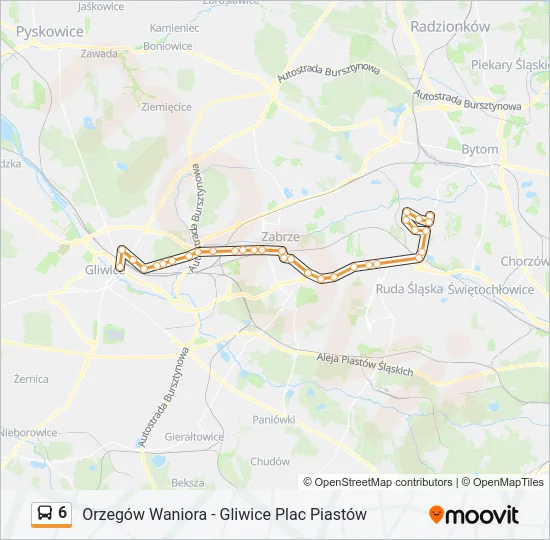 Автобус 6: карта маршрута