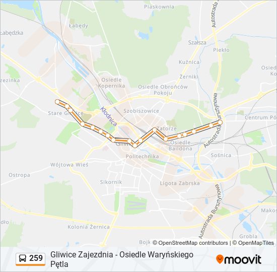 259 bus Line Map