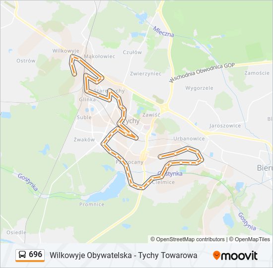 696 bus Line Map