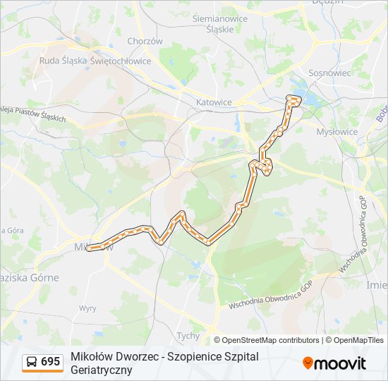 695 bus Line Map