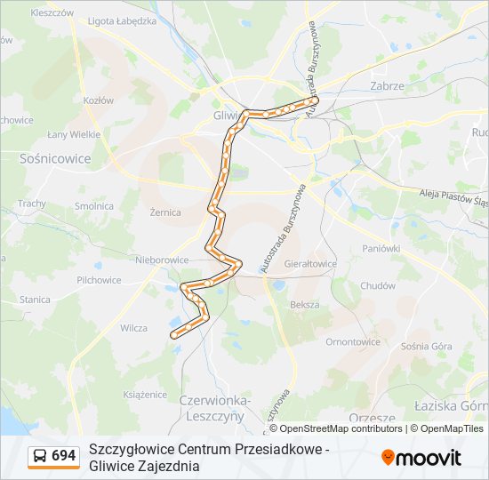 694 bus Line Map