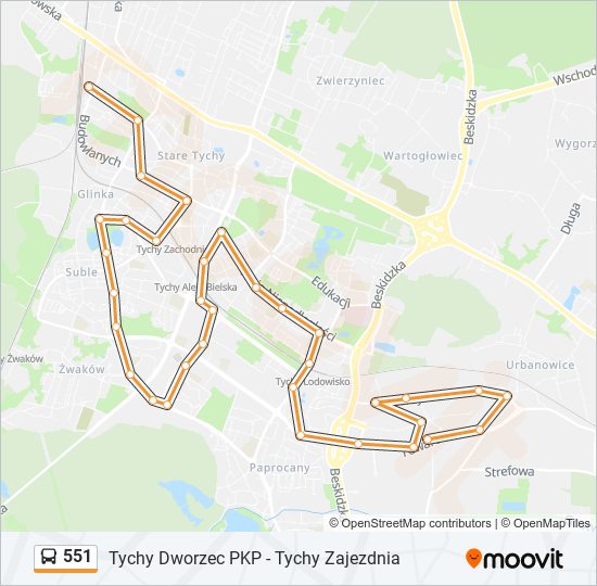 551 bus Line Map