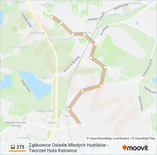 275 Bus Line Map