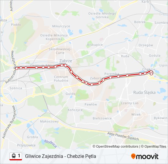 1 light rail Line Map