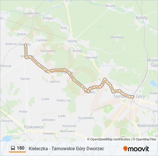 180 bus Line Map