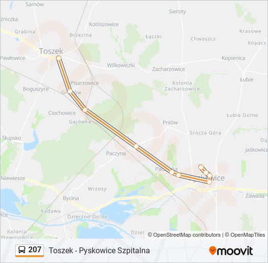 207 bus Line Map