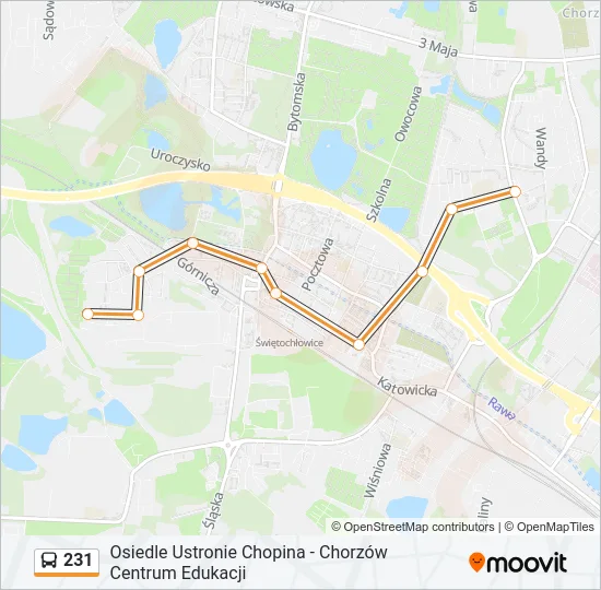 Автобус 231: карта маршрута