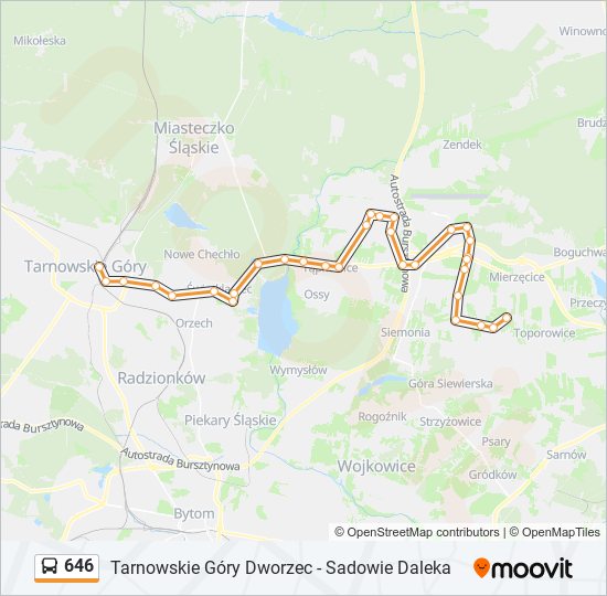 646 bus Line Map