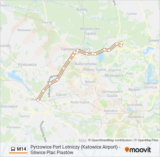 M14 bus Line Map