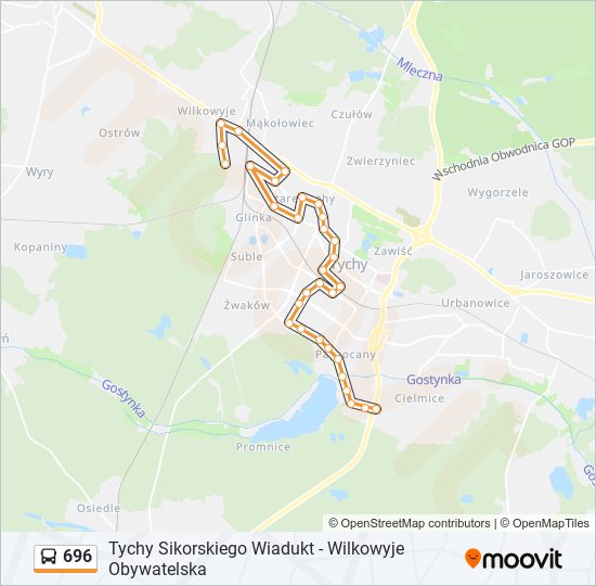 696 bus Line Map