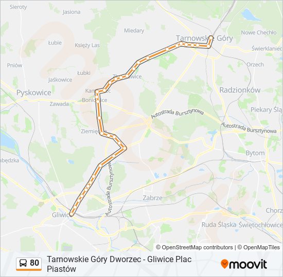 80 bus Line Map