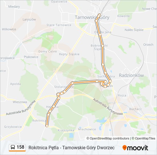 158 bus Line Map