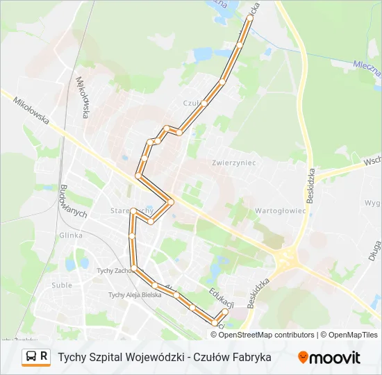 R Bus Line Map