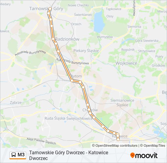 M3 bus Line Map