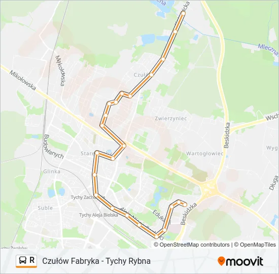 R Bus Line Map