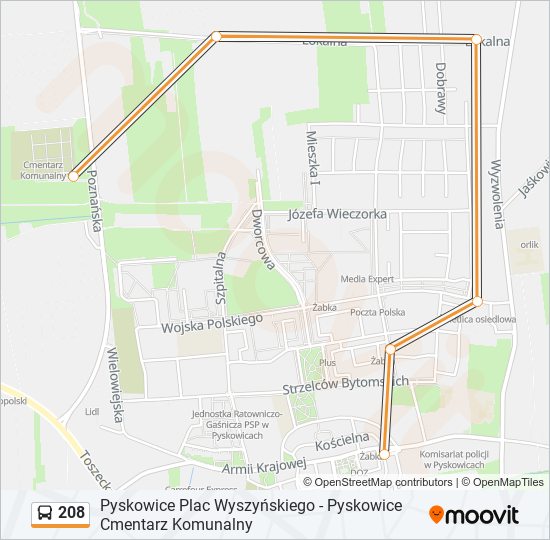 208 bus Line Map