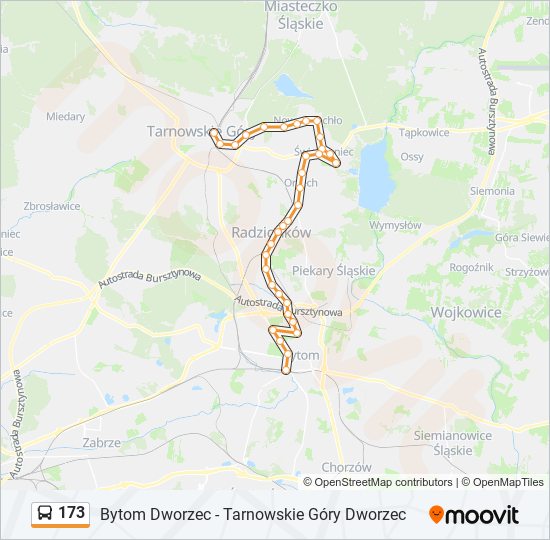 173 bus Line Map