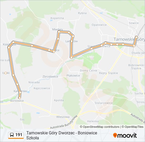 191 bus Line Map