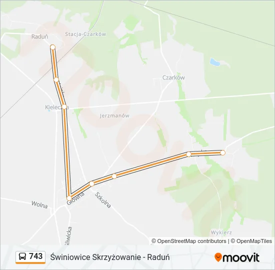 Автобус 743: карта маршрута