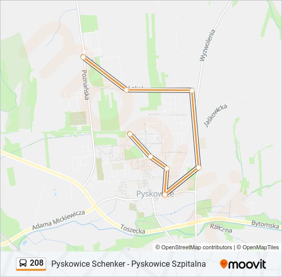 208 bus Line Map