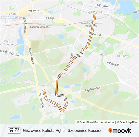 72 bus Line Map