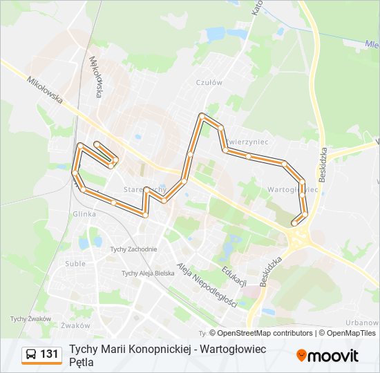 131 bus Line Map