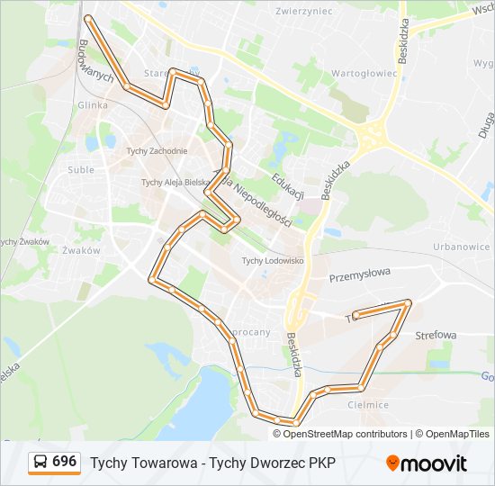 696 bus Line Map