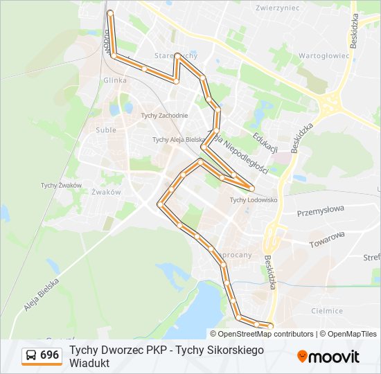 696 bus Line Map