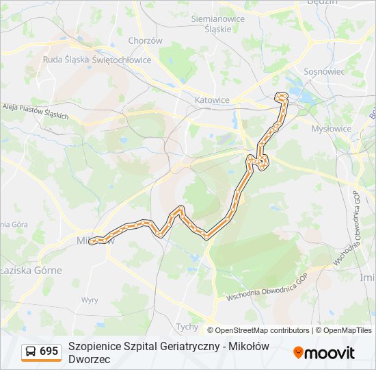 695 bus Line Map