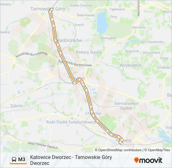 M3 Bus Line Map