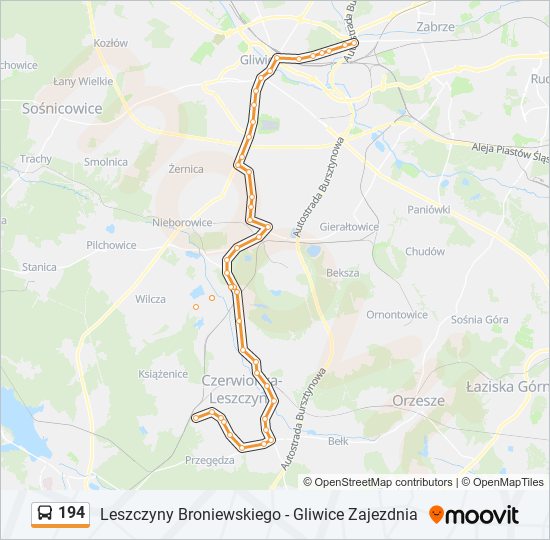 194 bus Line Map