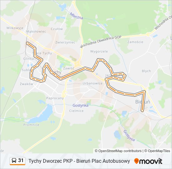 31 bus Line Map