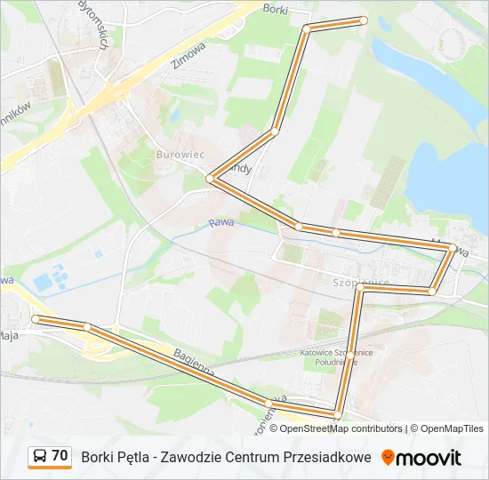 70 Bus Line Map