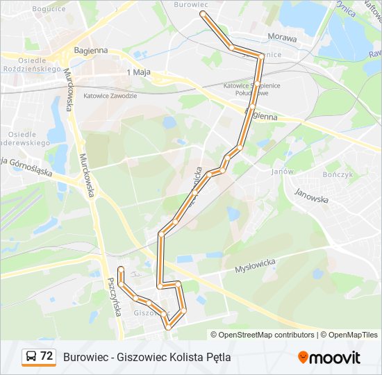 72 bus Line Map