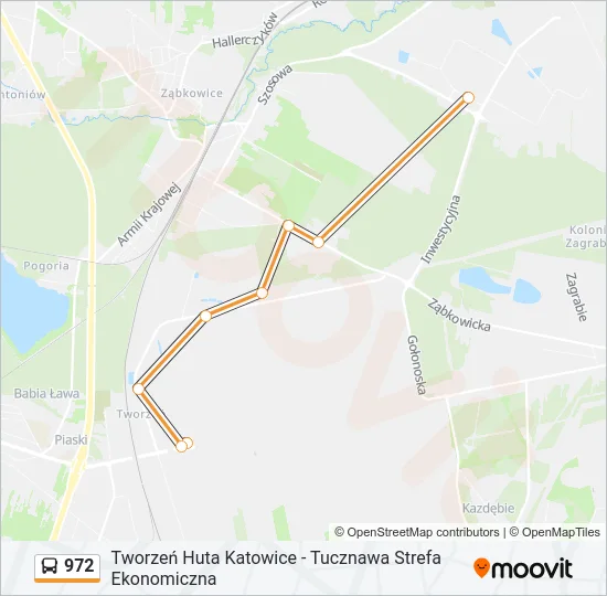 Автобус 972: карта маршрута