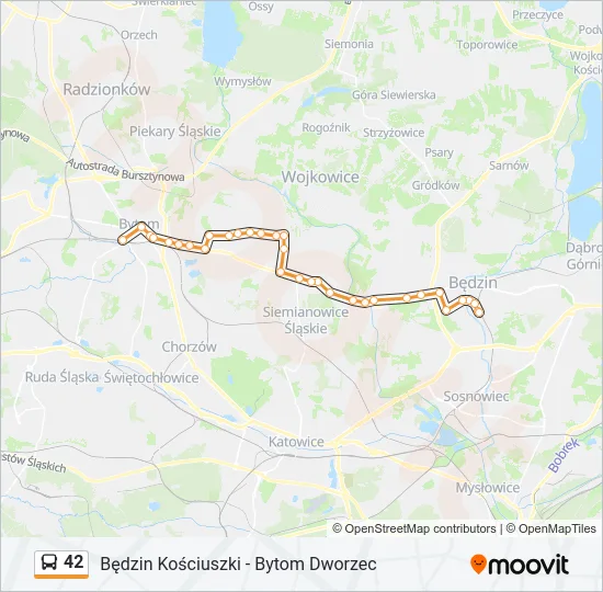 Автобус 42: карта маршрута