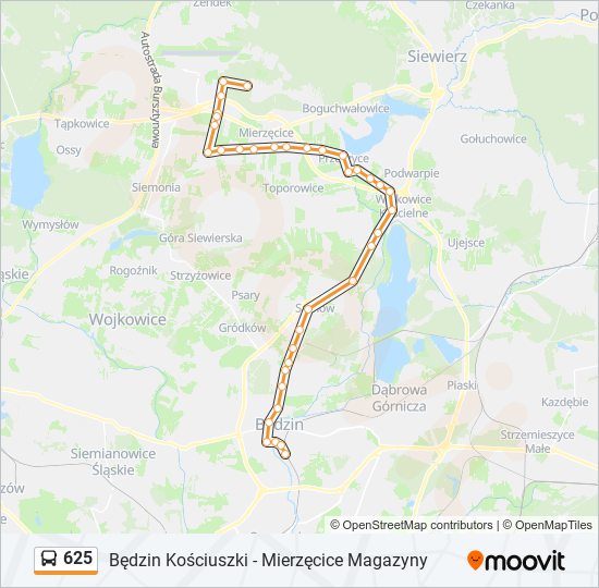 625 bus Line Map