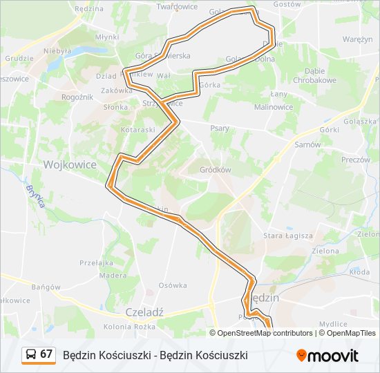 67 bus Line Map