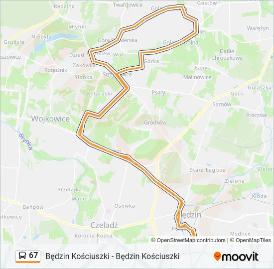 67 Bus Line Map